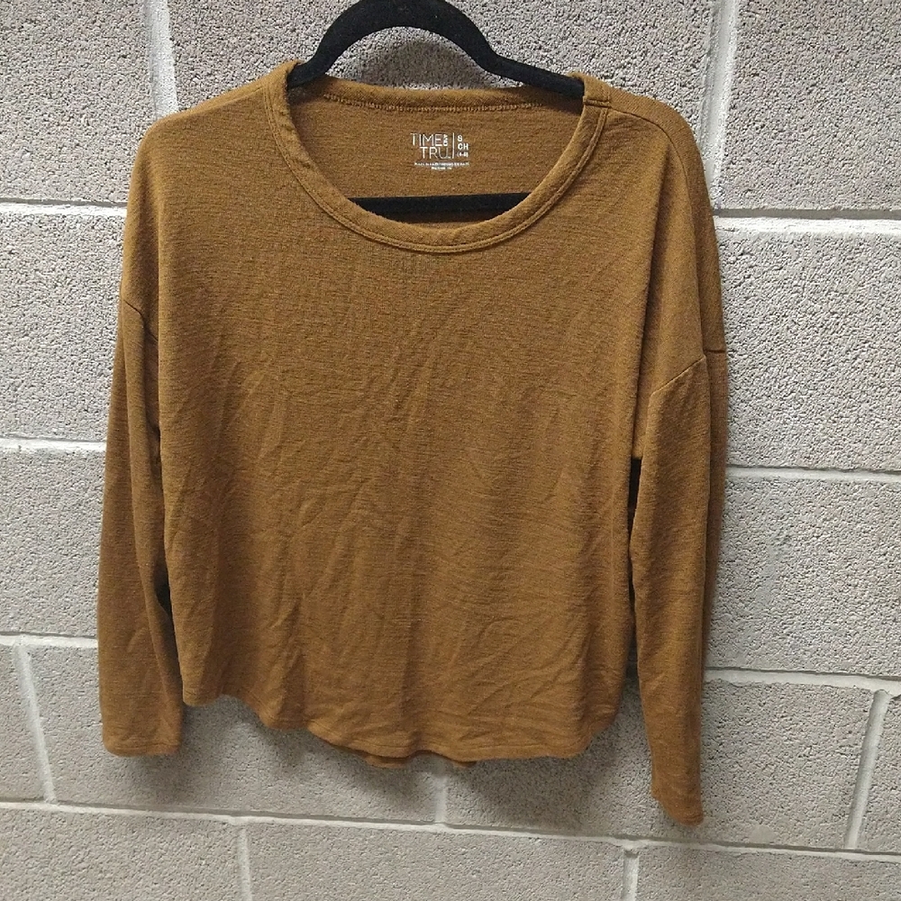Time and Tru Brown Long Sleeve Top